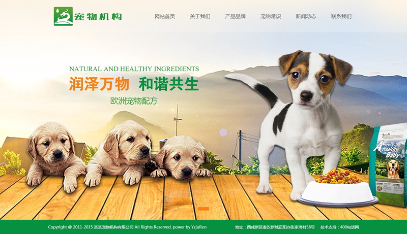 寵物動物機構類網站織夢模板(帶手機端)