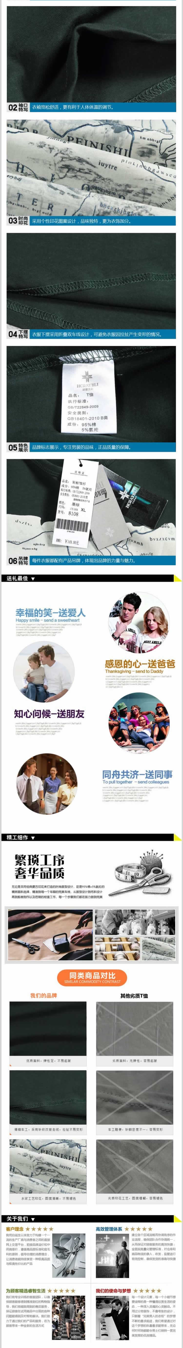 夏季男式T恤衫短袖描述